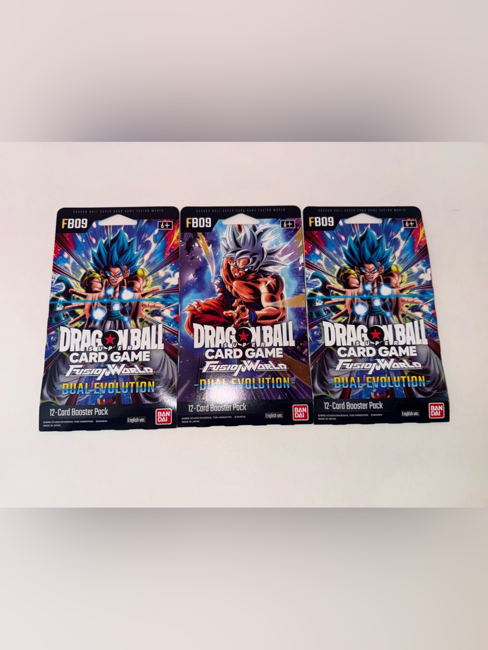 Lot Of 3 Dragon Ball Z Fusion World FB09 Dual Evolution Sleeved Blister Packs

3